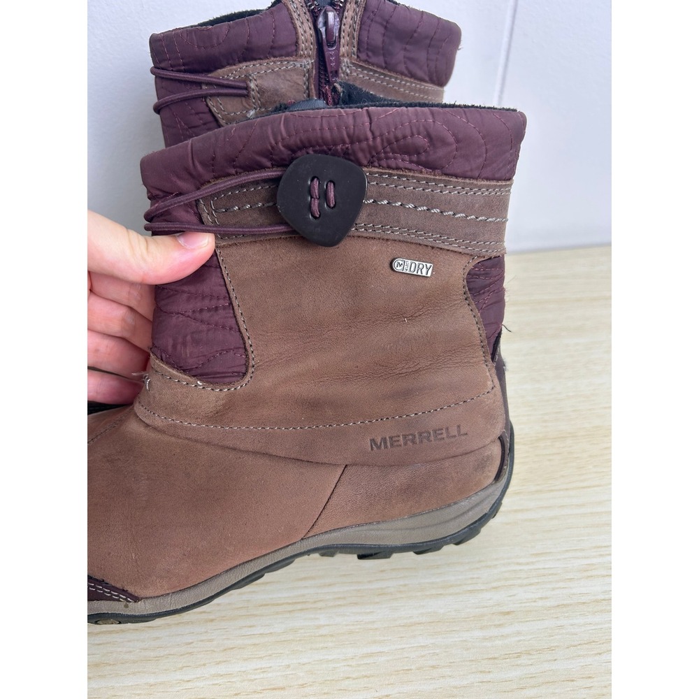 Merrell Dewbrook Brown Leather Waterproof Insulated Ankle Boots Women 8 outdoors - Picture 6 of 11